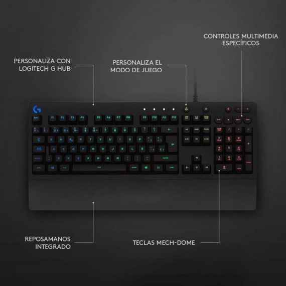 Teclado gaming RGB Logitech G213 Prodigy - Imagen 3