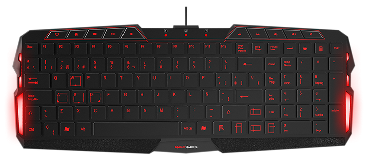 Teclado Gaming Mars Gaming MK0 | Iluminación LED Roja | USB