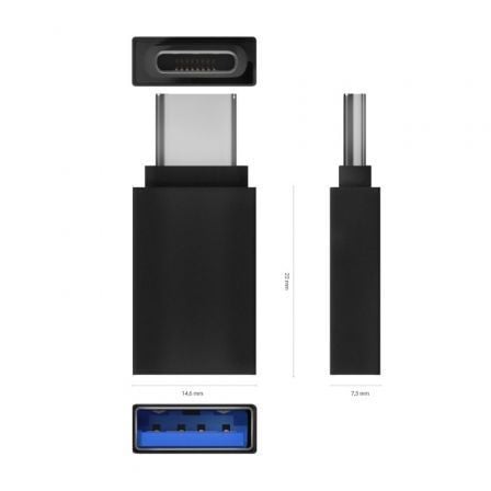 Adaptador USB 3.2 Aisens A108-0717/ USB Hembra - USB Tipo-C Macho/ Negro 3 Adaptador USB 3.2 Aisens A108-0717/ USB Hembra - USB Tipo-C Macho/ Negro - Imagen 3