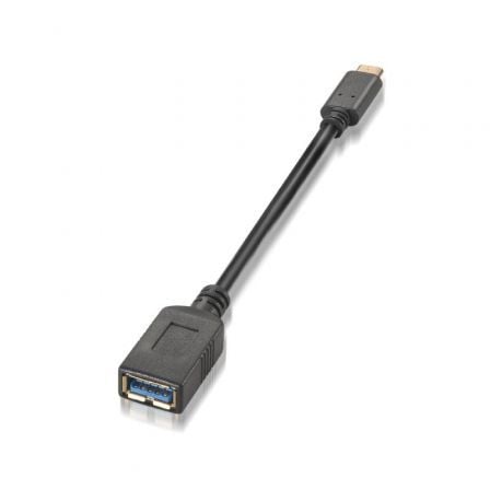 Cable USB 3.1 Tipo-C Aisens A107-0062/ USB Tipo-C Macho - USB Hembra/ 5Gbps/ 15cm/ Negro