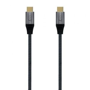 Cable USB 3.2 Tipo-C Aisens A107-0670 20GBPS 100W/ USB Tipo-C Macho - USB Tipo-C Macho/ Hasta 100W/ 20Gbps/ 60cm/ Gris