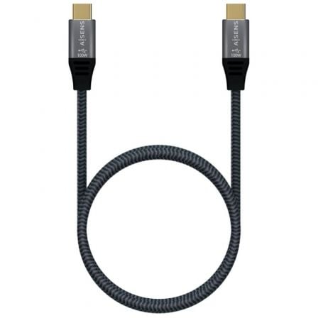 Cable USB 3.2 Tipo-C Aisens A107-0670 20GBPS 100W/ USB Tipo-C Macho - USB Tipo-C Macho/ Hasta 100W/ 20Gbps/ 60cm/ Gris - Imagen 3