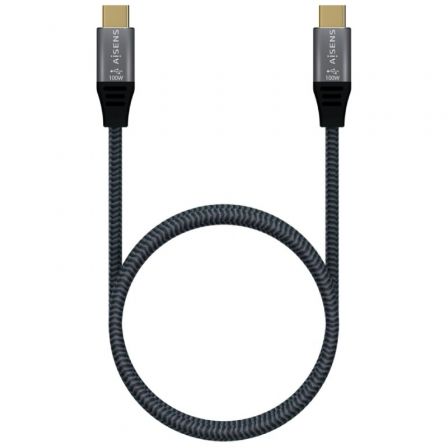 Cable USB 3.2 Tipo-C Aisens A107-0672 20GBPS 100W/ USB Tipo-C Macho - USB Tipo-C Macho/ Hasta 100W/ 20Gbps/ 1.5m/ Gris - Imagen 3