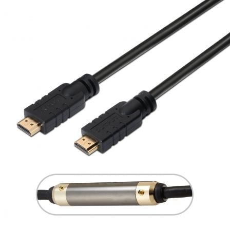 Cable HDMI 1.4 Aisens A119-0106/ HDMI Macho - HDMI Macho/ Hasta 10W/ 720Mbps/ 30m/ Negro - Imagen 3