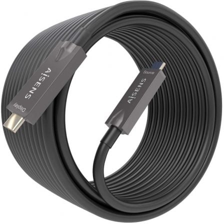 Cable USB 3.1 Tipo-C Aisens AOC A157-0883/ USB Tipo-C Macho - USB Tipo-C Macho/ Hasta 60W/ 10Gbps/ 15m/ Negro - Imagen 2