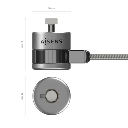 Cable de Seguridad para Portátiles Aisens ASLK-D40K02-SL/ 1.5m - Imagen 3