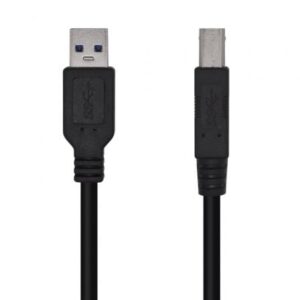 Cable USB 3.0 Impresora Aisens A105-0444/ USB Tipo-B Macho - USB Macho/ 5Gbps/ 2m/ Negro