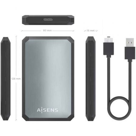 Caja Externa para Disco Duro de 2.5" Aisens ASE-2529B/ USB 3.1/ Sin tornillos - Imagen 4