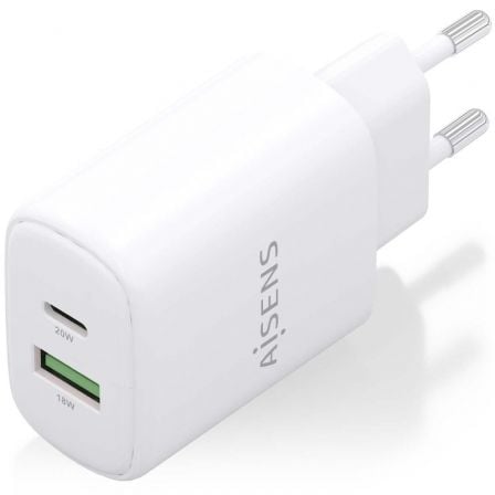 Cargador de Pared GaN Aisens A110-0909/ 1xUSB Tipo-C/ 1xUSB/ 20W/ Blanco 2 Cargador de Pared GaN Aisens A110-0909/ 1xUSB Tipo-C/ 1xUSB/ 20W/ Blanco - Imagen 2