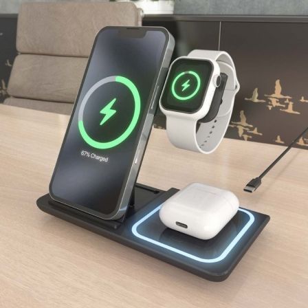 Base de carga Inalámbrica Aisens ASCH-15W3WC043-BK/ 15W - Imagen 4