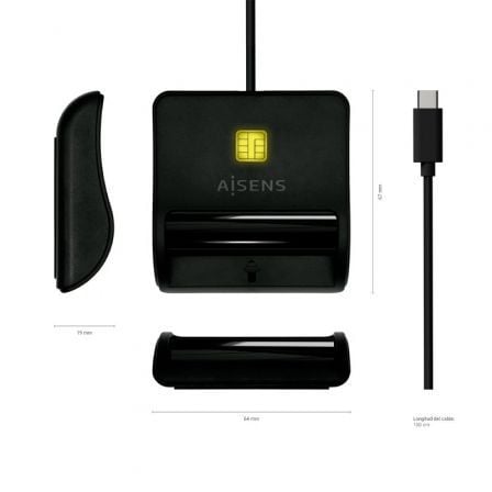 Lector de DNI USB Tipo-C Aisens ASCR-SN03C-BK/ USB Tipo-C/ Negro - Imagen 5
