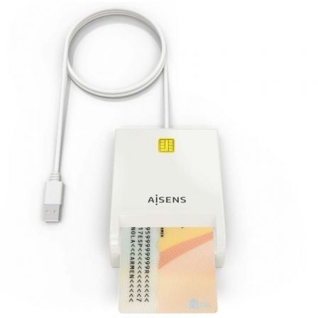 Lector de DNI y Tarjetas Aisens ASCR-SN07-W/ USB 2.0/ Blanco - Imagen 3