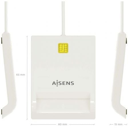 Lector de DNI y Tarjetas Aisens ASCR-SN07-W/ USB 2.0/ Blanco - Imagen 4