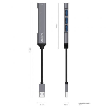 Hub USB 3.0 Aisens A106-0540/ 4xUSB - Imagen 4