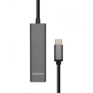 Hub USB Tipo-C Aisens A109-0403/ 4xUSB/ Gris