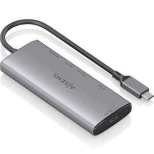 Docking USB Tipo-C Aisens ASUC-6P029-GR/ 1xHDMI 4K/ 1xUSB/ 2xUSB Tipo-C/ 1xLector de Tarjetas/ Gris
