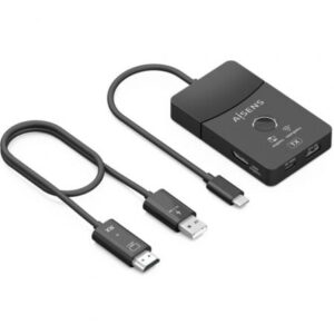 Adaptador/Transmisor de vídeo inalámbrico USB Tipo-C - HDMI Aisens ASWL-H2KDC30M05-BK/ 100W