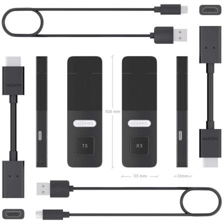 Adaptador/Transmisor de vídeo inalámbrico HDMI Aisens ASWL-H2K30M001-BK - Imagen 3