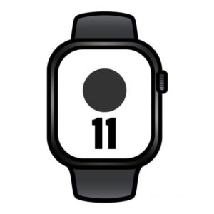 Apple Watch Series 11/ GPS/ 42mm/ Negro Azabache/ Correa Deportiva Negra (S/M)