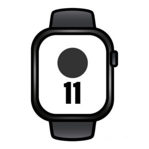 Apple Watch Series 11/ GPS/ 46mm/ Negro Azabache/ Correa Deportiva Negra (M/L)
