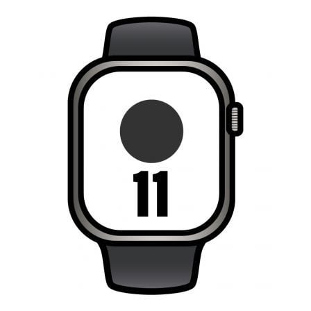 Apple Watch Series 11/ GPS/ Cellular/ 42mm/ Titanio Natural/ Correa Deportiva Negra (M/L)