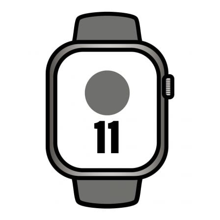 Apple Watch Series 11/ GPS/ Cellular/ 46mm/ Titanio Natural/ Correa Deportiva Gris Piedra M/L