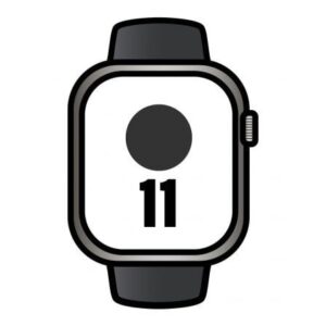 Apple Watch Series 11/ GPS/ Cellular/ 46mm/ Titanio Negro Pizarra/ Correa Deportiva Negra S/M
