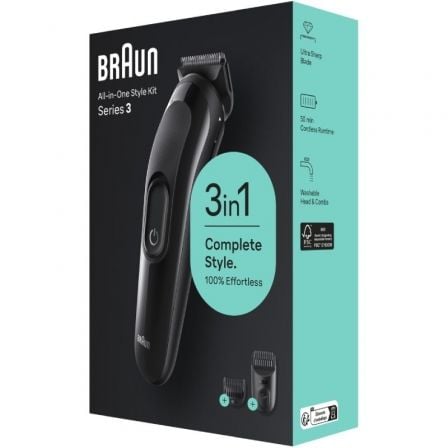 Afeitadora Braun All in One 3 en 1 Style Kit Series 3/ con batería/ 2 Accesorios - Imagen 5