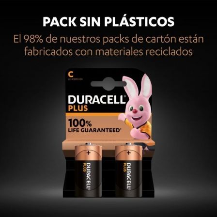 Pack de 2 Pilas C Duracell LR14/ 1.5V/ Alcalinas - Imagen 2