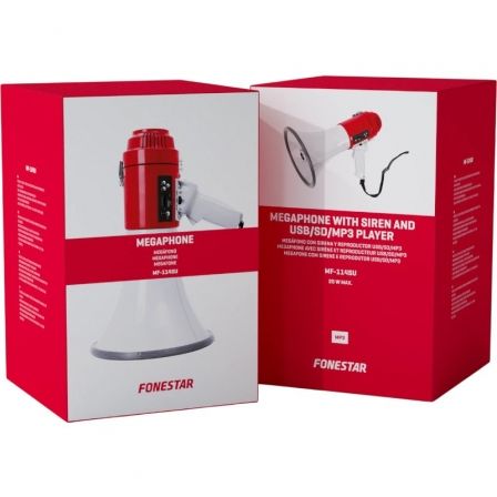 Megáfono con sirena Fonestar MF-114SU/ 25W/ USB/ SD/ a Pilas/ a 12V CC - Imagen 5