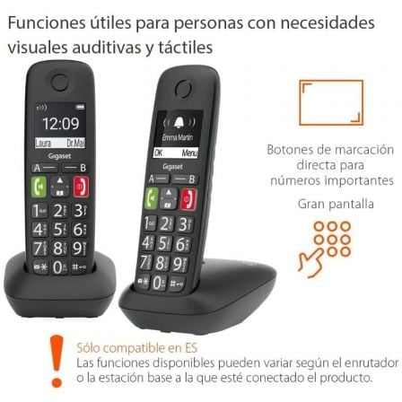 Teléfono Inalámbrico Gigaset E290/ Pack DUO/ Negro - Imagen 4