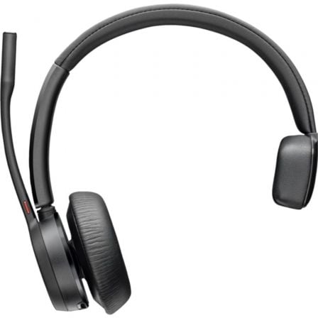 Auricular Inalámbrico Poly Voyager 4310 + Adaptador BT700 + Base de Carga/ con Micrófono/ Bluetooth/ Negro