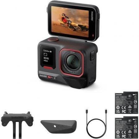 Cámara Digital Deportiva Insta360 Ace Pro 2 Pack de 2 Baterías/ 8K/ Ángulo de visión 180º/ Negra