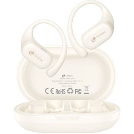 Auriculares Deportivos Bluetooth Leotec Open Air Zenith Sport con estuche de carga/ Autonomía 6.5h/ Beige - Imagen 2