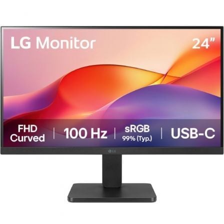 Monitor Curvo LG 24U421A-B 23.8"/ Full HD/ Negro