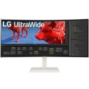 Monitor Profesional Ultrapanorámico Curvo LG 38BR85QC-W 38"/ WQHD+/ Multimedia/ Regulable en altura/ Blanco