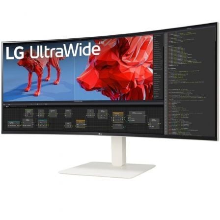 Monitor Profesional Ultrapanorámico Curvo LG 38BR85QC-W 38"/ WQHD+/ Multimedia/ Regulable en altura/ Blanco - Imagen 2