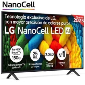 Televisor LG NanoCell 50NANO80A6B 50"/ Ultra HD 4K/ Smart TV/ WiFi