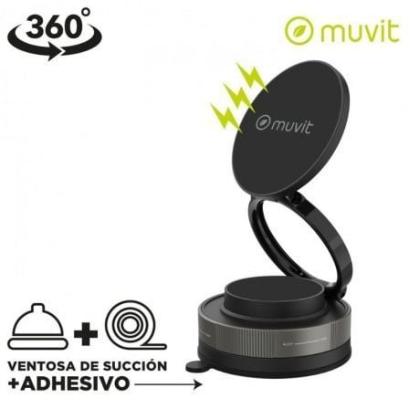 Soporte de Smartphone para Coche Muvit For Change MCCHL0035/ Negro - Imagen 2