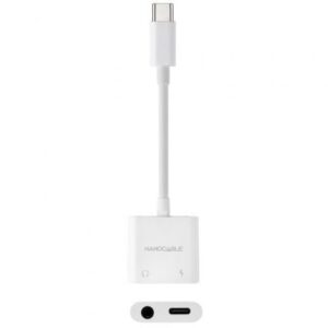 Adaptador Audio Nanocable 10.24.1206/ USB Tipo-C Macho - Jack 3.5 Hembra/ USB Tipo-C Hembra/ Blanco