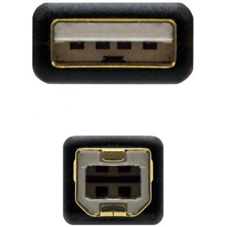 Cable USB 2.0 Impresora Nanocable 10.01.1203/ USB Tipo-B Macho - USB Macho/ 3m/ Negro - Imagen 3