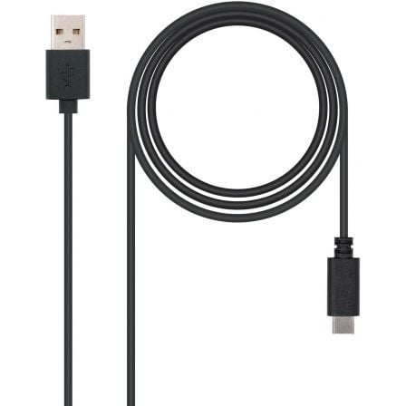 Cable USB 2.0 Tipo-C Nanocable 10.01.2100/ USB Tipo-C Macho - USB Macho/ 480Mbps/ 50cm/ Negro - Imagen 2