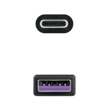 Cable USB 2.0 Nanocable 10.01.2101-L150/ USB Tipo-C Macho - USB Macho/ 480Mbps/ 1.5m/ Negro - Imagen 3