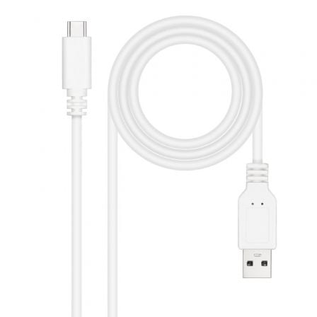 Cable USB 2.0 Nanocable 10.01.2102-W/ USB Tipo-C Macho - USB Macho/ 480Mbps/ 2m/ Blanco