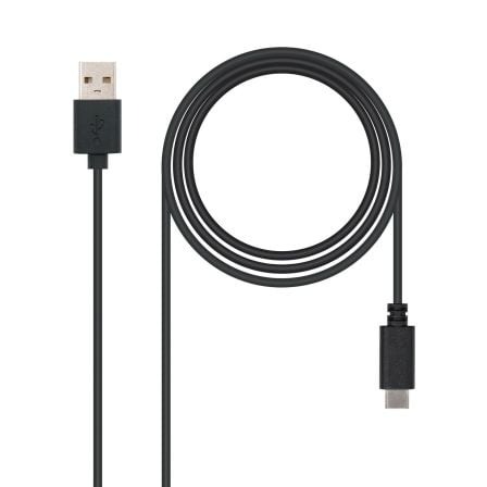 Cable USB 2.0 Nanocable 10.01.2102/ USB Tipo-C Macho - USB Macho/ 480Mbps/ 2m/ Negro - Imagen 2