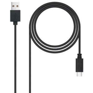 Cable USB 2.0 Nanocable 10.01.2103/ USB Macho - USB Tipo-C Macho/ 480Mbps/ 3m/ Negro