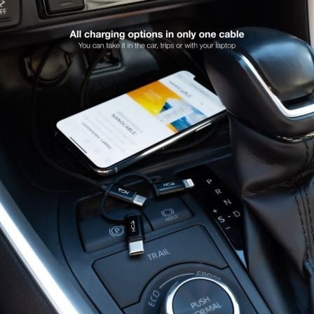 Cable USB 2.0 Nanocable 10.01.3200/ Lightning Macho - Micro USB Macho/ USB Tipo-C Macho/ 480Mbps/ 1m/ Negro - Imagen 5