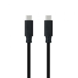 Cable USB 3.1 Tipo-C Nanocable 10.01.4100/ USB Tipo-C Macho - USB Tipo-C Macho/ Hasta 100W/ 10Gbps/ 50cm/ Negro