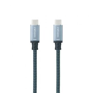 Cable USB 3.1 Tipo-C Nanocable 10.01.4101-COMB/ USB Tipo-C Macho - USB Tipo-C Macho/ Hasta 100W/ 10Gbps/ 1m/ Gris y Negro