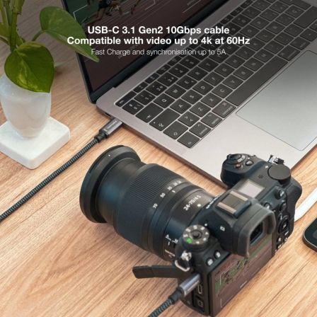 Cable USB 3.1 Tipo-C Nanocable 10.01.4101-COMB/ USB Tipo-C Macho - USB Tipo-C Macho/ Hasta 100W/ 10Gbps/ 1m/ Gris y Negro - Imagen 4